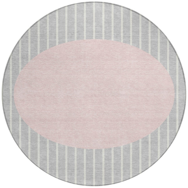Homeroots 3' Black And Beige Striped Washable Area Rug - Durable, Stylish Design For Indoor And Outdoor Use 8' Round Polyester 597195