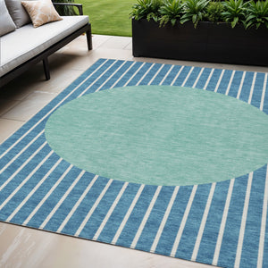 Homeroots 3' Black And Beige Striped Washable Area Rug - Durable, Stylish Design For Indoor And Outdoor Use 5' X 8' Polyester 597200