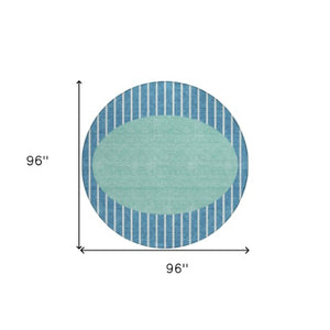 Homeroots 3' Black And Beige Striped Washable Area Rug - Durable, Stylish Design For Indoor And Outdoor Use 8' Round Polyester 597201