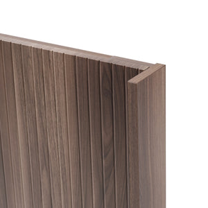 English Elm Modern Farmhouse Wood Headboard King Size 80.2" Wide Wall-Mount Fluted Wingback Walnut Brown Elegance W3520P327604