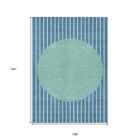 Homeroots 3' Black And Beige Striped Washable Area Rug - Durable, Stylish Design For Indoor And Outdoor Use 9' X 12' Polyester 597203