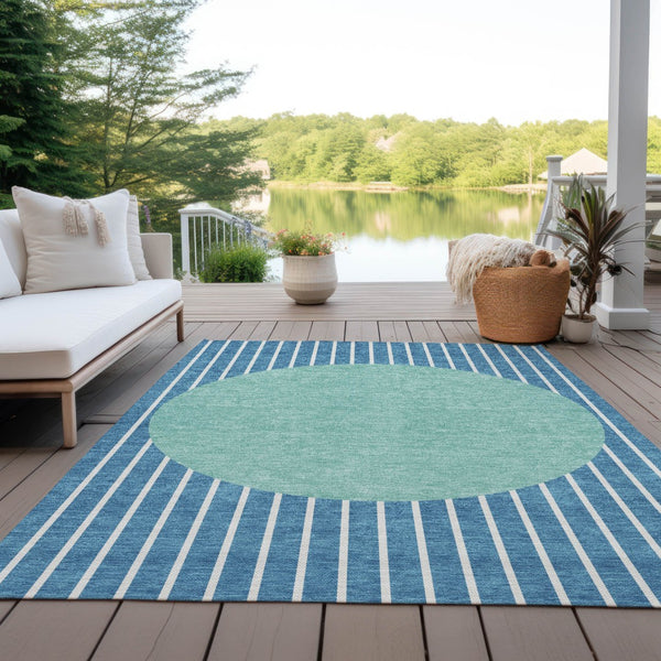 Homeroots 3' Black And Beige Striped Washable Area Rug - Durable, Stylish Design For Indoor And Outdoor Use 10' X 14' Polyester 597204