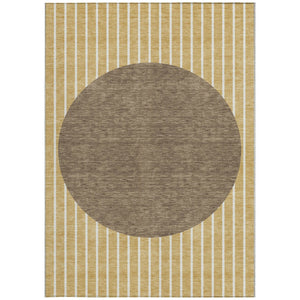 Homeroots 3' Black And Beige Striped Washable Area Rug - Durable, Stylish Design For Indoor And Outdoor Use 3' X 5' Polyester 597205
