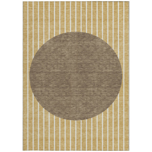 Homeroots 3' Black And Beige Striped Washable Area Rug - Durable, Stylish Design For Indoor And Outdoor Use 3' X 5' Polyester 597205