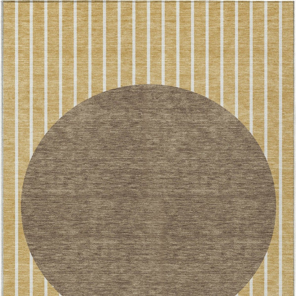 Homeroots 3' Black And Beige Striped Washable Area Rug - Durable, Stylish Design For Indoor And Outdoor Use 5' X 8' Polyester 597206