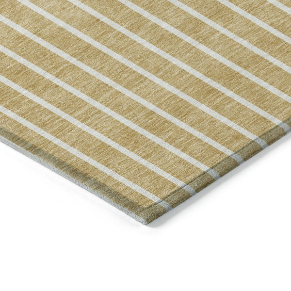 Homeroots 3' Black And Beige Striped Washable Area Rug - Durable, Stylish Design For Indoor And Outdoor Use 5' X 8' Polyester 597206