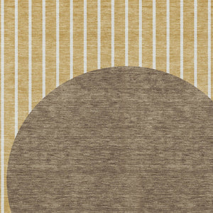 Homeroots 3' Black And Beige Striped Washable Area Rug - Durable, Stylish Design For Indoor And Outdoor Use 5' X 8' Polyester 597206