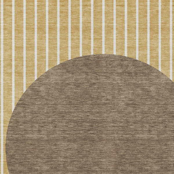 Homeroots 3' Black And Beige Striped Washable Area Rug - Durable, Stylish Design For Indoor And Outdoor Use 5' X 8' Polyester 597206