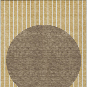 Homeroots 3' Black And Beige Striped Washable Area Rug - Durable, Stylish Design For Indoor And Outdoor Use 8' X 10' Polyester 597208