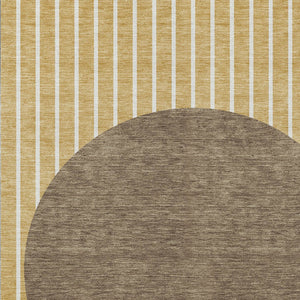 Homeroots 3' Black And Beige Striped Washable Area Rug - Durable, Stylish Design For Indoor And Outdoor Use 8' X 10' Polyester 597208