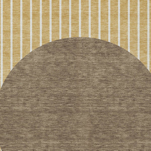 Homeroots 3' Black And Beige Striped Washable Area Rug - Durable, Stylish Design For Indoor And Outdoor Use 9' X 12' Polyester 597209