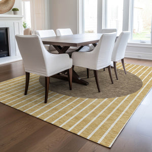 Homeroots 3' Black And Beige Striped Washable Area Rug - Durable, Stylish Design For Indoor And Outdoor Use 9' X 12' Polyester 597209