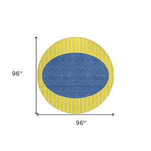 Homeroots 3' Black And Beige Striped Washable Area Rug - Durable, Stylish Design For Indoor And Outdoor Use 8' Round Polyester 597213