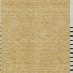 Homeroots 3' Gold Black Beige Striped Washable Area Rug For Indoor Outdoor Spaces - Durable & Versatile Decor 5' X 8' Polyester 597218
