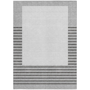 Homeroots 3' Gold Black Beige Striped Washable Area Rug For Indoor Outdoor Spaces - Durable & Versatile Decor 3' X 5' Polyester 597223