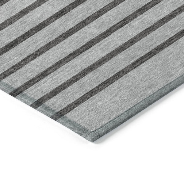 Homeroots 3' Gold Black Beige Striped Washable Area Rug For Indoor Outdoor Spaces - Durable & Versatile Decor 8' X 10' Polyester 597226