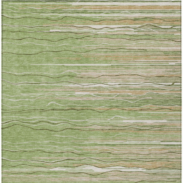 Homeroots 3' Striped Washable Area Rug - Stylish Brown, Beige & Ivory Design For Indoor And Outdoor Use 3' X 5' Polyester 597235