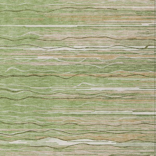 Homeroots 3' Striped Washable Area Rug - Stylish Brown, Beige & Ivory Design For Indoor And Outdoor Use 5' X 8' Polyester 597236