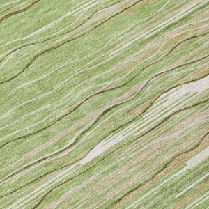 Homeroots 3' Striped Washable Area Rug - Stylish Brown, Beige & Ivory Design For Indoor And Outdoor Use 8' Round Polyester 597237