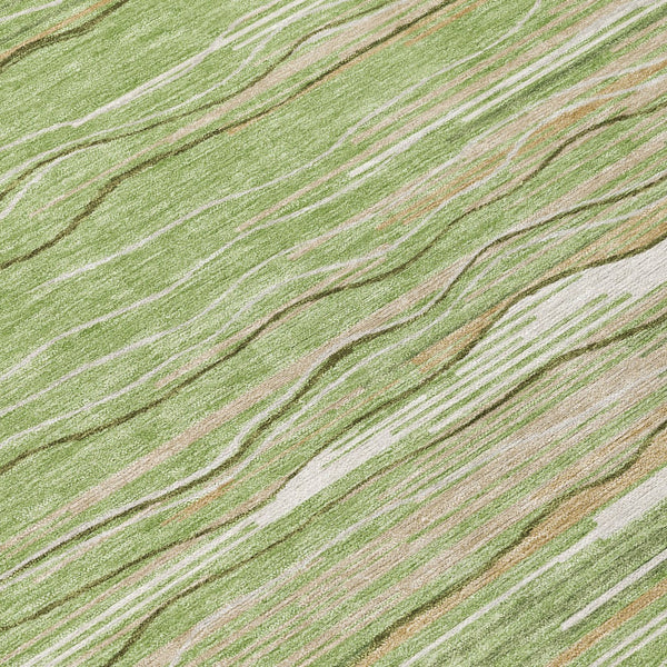 Homeroots 3' Striped Washable Area Rug - Stylish Brown, Beige & Ivory Design For Indoor And Outdoor Use 8' Round Polyester 597237