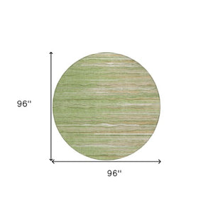 Homeroots 3' Striped Washable Area Rug - Stylish Brown, Beige & Ivory Design For Indoor And Outdoor Use 8' Round Polyester 597237