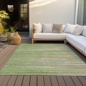 Homeroots 3' Striped Washable Area Rug - Stylish Brown, Beige & Ivory Design For Indoor And Outdoor Use 9' X 12' Polyester 597239