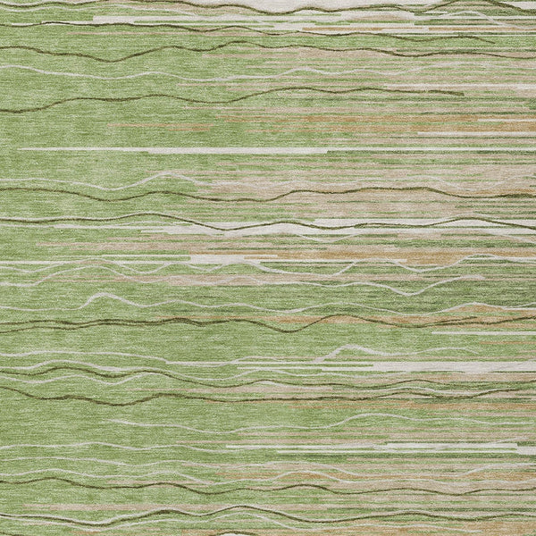 Homeroots 3' Striped Washable Area Rug - Stylish Brown, Beige & Ivory Design For Indoor And Outdoor Use 9' X 12' Polyester 597239