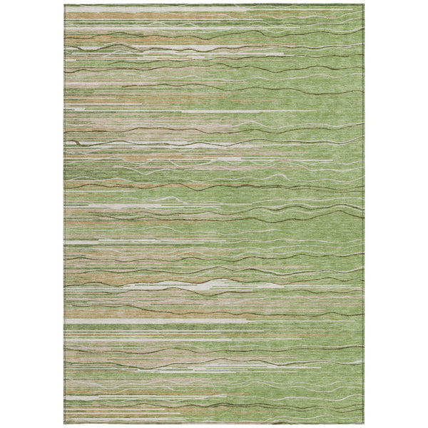 Homeroots 3' Striped Washable Area Rug - Stylish Brown, Beige & Ivory Design For Indoor And Outdoor Use 10' X 14' Polyester 597240