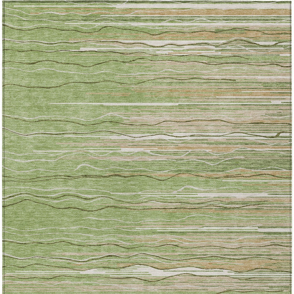 Homeroots 3' Striped Washable Area Rug - Stylish Brown, Beige & Ivory Design For Indoor And Outdoor Use 10' X 14' Polyester 597240