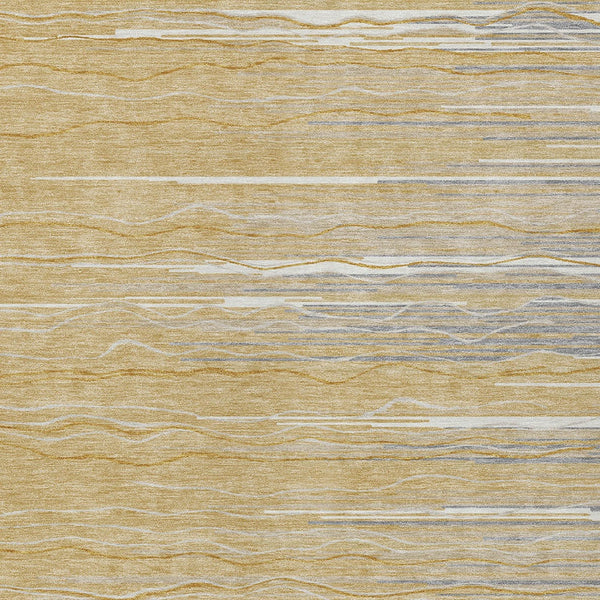 Homeroots 3' Striped Washable Area Rug - Stylish Brown, Beige & Ivory Design For Indoor And Outdoor Use 3' X 5' Polyester 597241