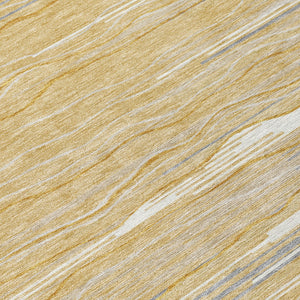 Homeroots 3' Striped Washable Area Rug - Stylish Brown, Beige & Ivory Design For Indoor And Outdoor Use 8' Round Polyester 597243