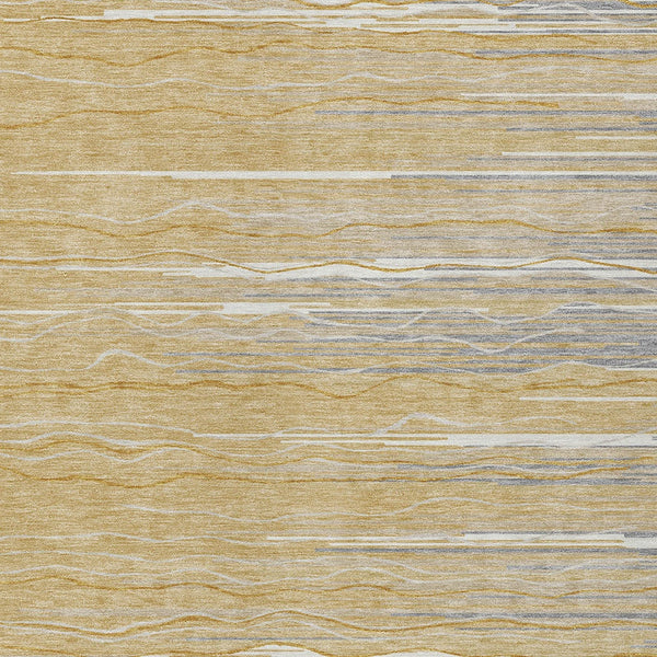 Homeroots 3' Striped Washable Area Rug - Stylish Brown, Beige & Ivory Design For Indoor And Outdoor Use 9' X 12' Polyester 597245