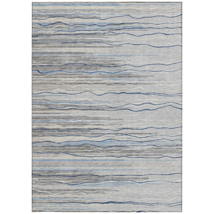 Homeroots 3' Striped Washable Area Rug - Stylish Brown, Beige & Ivory Design For Indoor And Outdoor Use 3' X 5' Polyester 597247