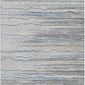Homeroots 3' Striped Washable Area Rug - Stylish Brown, Beige & Ivory Design For Indoor And Outdoor Use 3' X 5' Polyester 597247