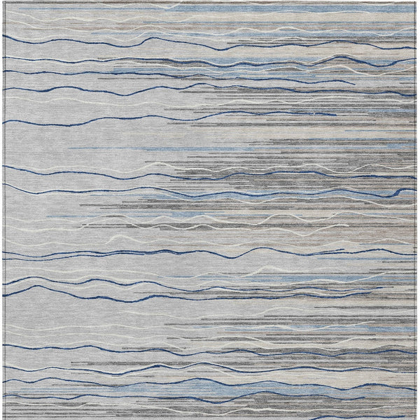 Homeroots 3' Striped Washable Area Rug - Stylish Brown, Beige & Ivory Design For Indoor And Outdoor Use 3' X 5' Polyester 597247