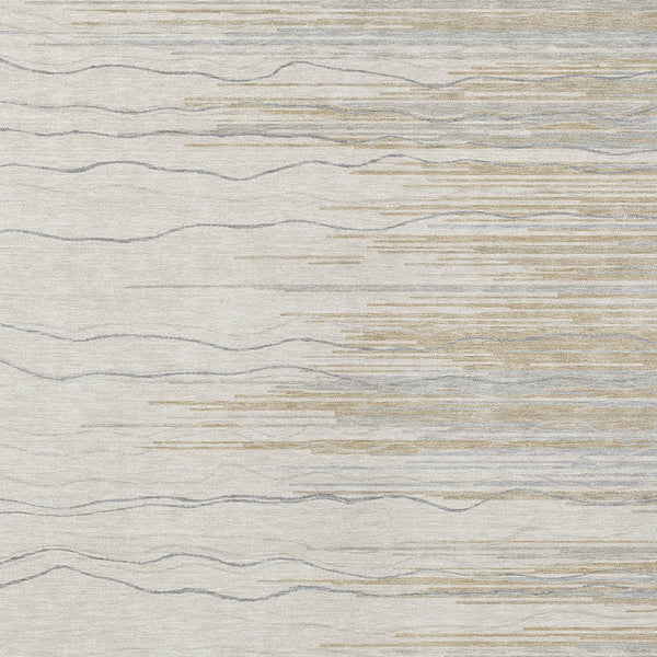 Homeroots 3' Striped Washable Area Rug - Stylish Brown, Beige & Ivory Design For Indoor And Outdoor Use 8' X 10' Polyester 597262