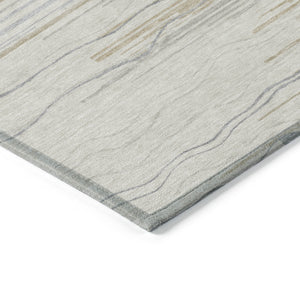 Homeroots 3' Striped Washable Area Rug - Stylish Brown, Beige & Ivory Design For Indoor And Outdoor Use 10' X 14' Polyester 597264