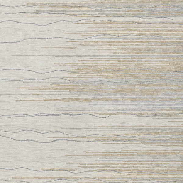 Homeroots 3' Striped Washable Area Rug - Stylish Brown, Beige & Ivory Design For Indoor And Outdoor Use 10' X 14' Polyester 597264