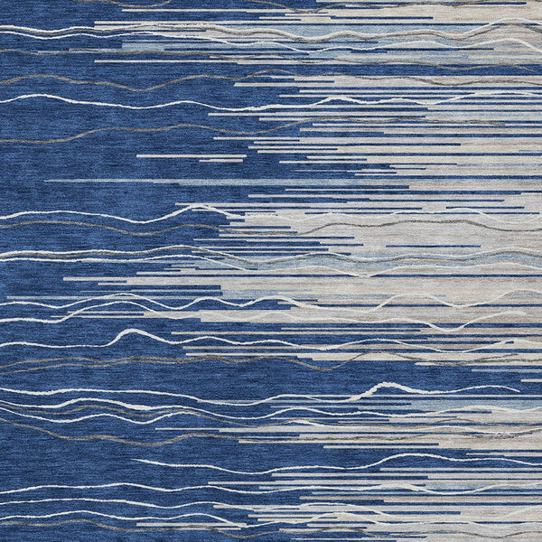 Homeroots 3' Striped Washable Area Rug - Stylish Brown, Beige & Ivory Design For Indoor And Outdoor Use 3' X 5' Polyester 597265