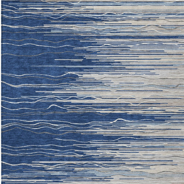 Homeroots 3' Striped Washable Area Rug - Stylish Brown, Beige & Ivory Design For Indoor And Outdoor Use 5' X 8' Polyester 597266