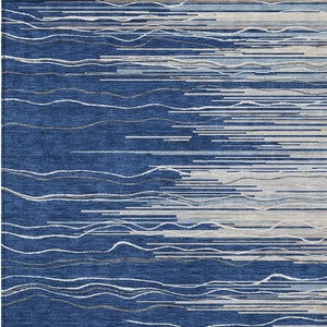 Homeroots 3' Striped Washable Area Rug - Stylish Brown, Beige & Ivory Design For Indoor And Outdoor Use 5' X 8' Polyester 597266