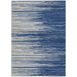 Homeroots 3' Striped Washable Area Rug - Stylish Brown, Beige & Ivory Design For Indoor And Outdoor Use 8' X 10' Polyester 597268