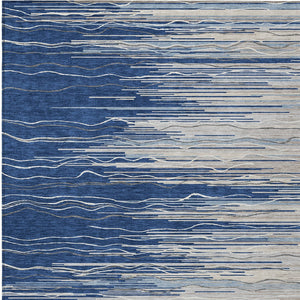 Homeroots 3' Striped Washable Area Rug - Stylish Brown, Beige & Ivory Design For Indoor And Outdoor Use 8' X 10' Polyester 597268