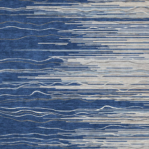 Homeroots 3' Striped Washable Area Rug - Stylish Brown, Beige & Ivory Design For Indoor And Outdoor Use 10' X 14' Polyester 597270