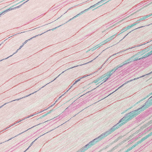 Homeroots 3' Striped Washable Area Rug - Stylish Brown, Beige & Ivory Design For Indoor And Outdoor Use 9' X 12' Polyester 597275