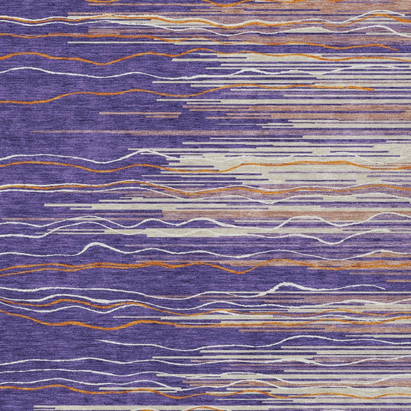 Homeroots 3' Striped Washable Area Rug - Stylish Brown, Beige & Ivory Design For Indoor And Outdoor Use 3' X 5' Polyester 597283