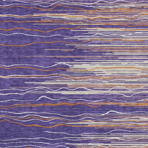 Homeroots 3' Striped Washable Area Rug - Stylish Brown, Beige & Ivory Design For Indoor And Outdoor Use 5' X 8' Polyester 597284