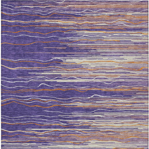 Homeroots 3' Striped Washable Area Rug - Stylish Brown, Beige & Ivory Design For Indoor And Outdoor Use 9' X 12' Polyester 597287