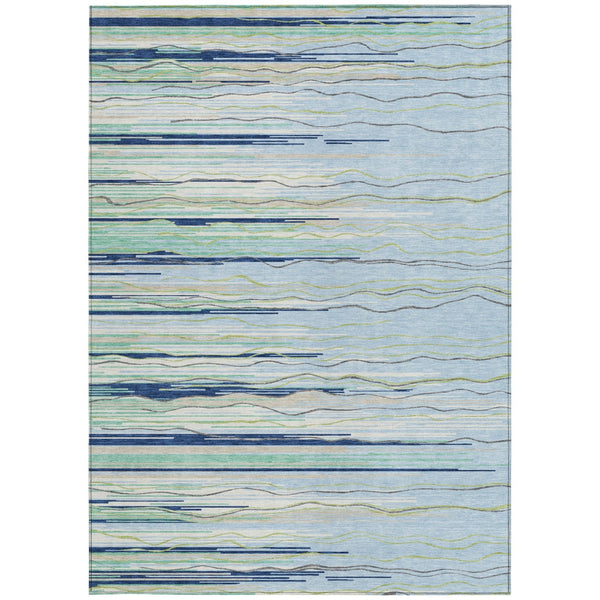 Homeroots 3' Striped Washable Area Rug - Stylish Brown, Beige & Ivory Design For Indoor And Outdoor Use 3' X 5' Polyester 597289