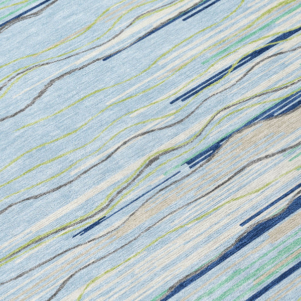 Homeroots 3' Striped Washable Area Rug - Stylish Brown, Beige & Ivory Design For Indoor And Outdoor Use 5' X 8' Polyester 597290